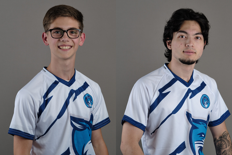 esports national champions Isaac Wheeler and Connor Oswald in their Bobcat shirts. 
