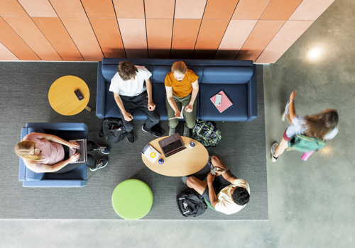 SCC students studying on the Beatrice Campus.