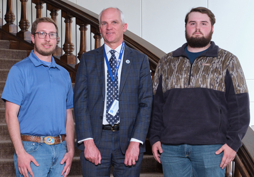 Robert Reese, Dr. Paul Illich and Caidyn Delosh at the PTK Recognition Ceremony.