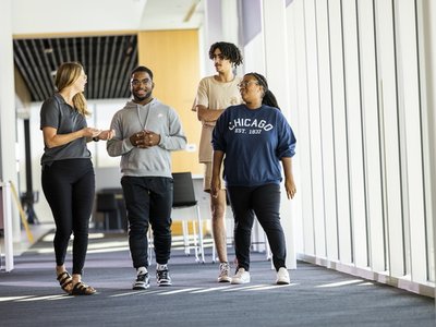 students walking